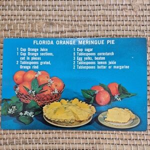Vintage Florida Recipe Post Card
